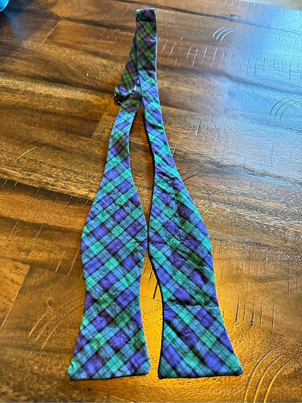 High Cotton Plaid Tie in Blue & Purple